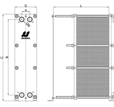 Чертёж теплообменника Secespol FA-004