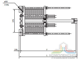 Чертёж теплообменника Danfoss XGF100-034H вид сверху